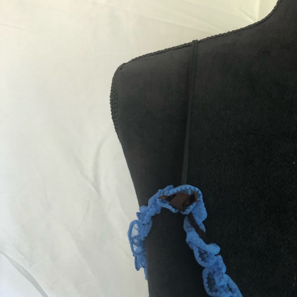 Vintage Ruffled Blue & Black Babydoll Lingerie - Picture 10 of 17